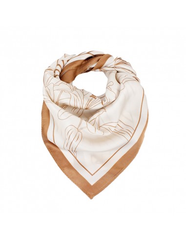 Pañuelo Flower Line Camel (70x70)