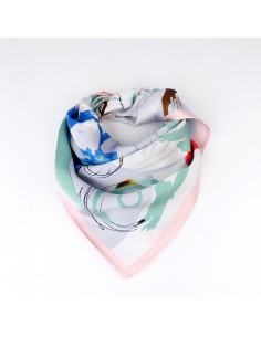 Pañuelo Watercolor Flower Rose (70x70)