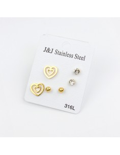 Mini Acero Double Heart Gold (J7671)