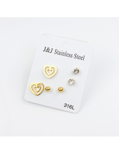 Mini Acero Double Heart Gold (J7671)