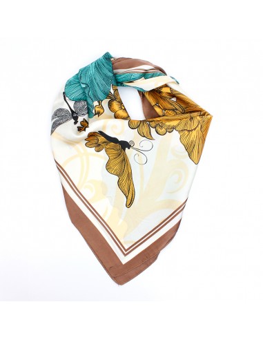 Pañuelo Flora Butterfly Brown (70x70)