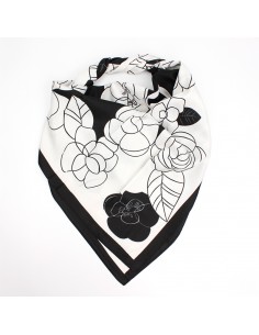 Pañuelo XXL Flowers B&W