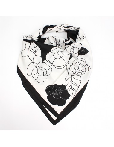 Pañuelo XXL Flowers B&W
