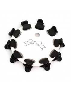 Mini Broches Set x 10u Hearts Black