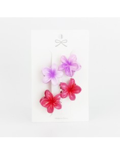 Set x 4 Mini Broche Hawaii Pastel