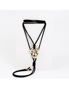 Collar Chunky Piece Suede Gold