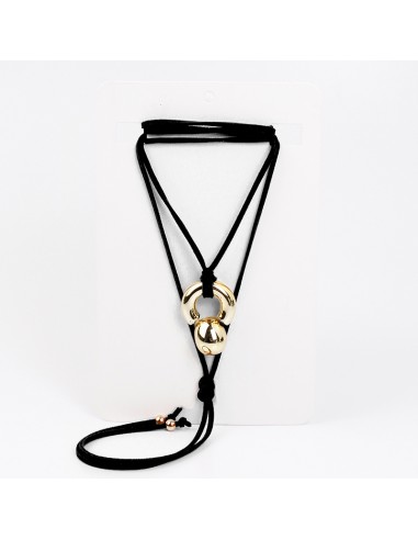 Collar Chunky Piece Suede Gold