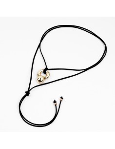 Collar Chunky Piece Suede Gold