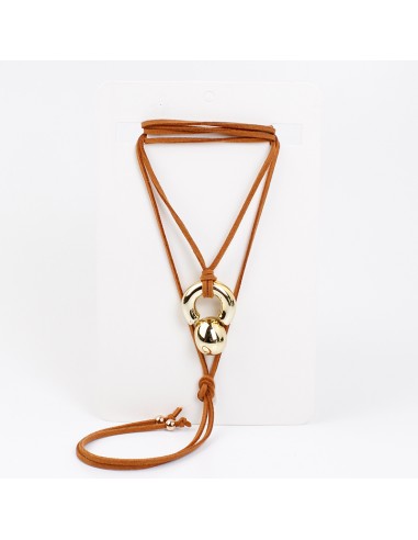 Collar Chunky Piece Suede Gold