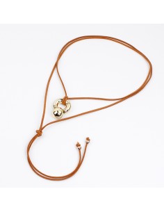 Collar Chunky Piece Suede Gold