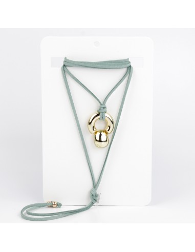 Collar Chunky Piece Suede Gold