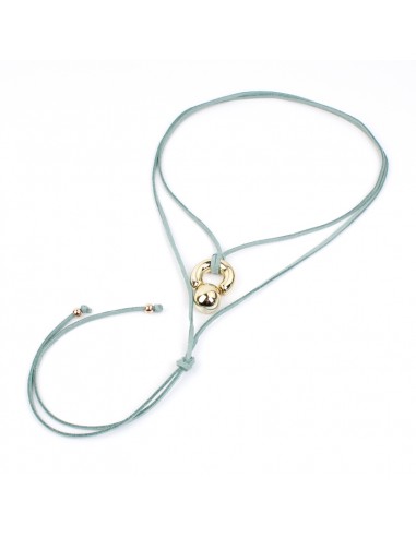 Collar Chunky Piece Suede Gold