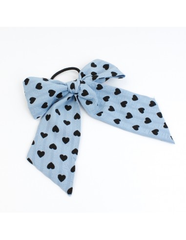 Moño Mini Heart Baby Blue