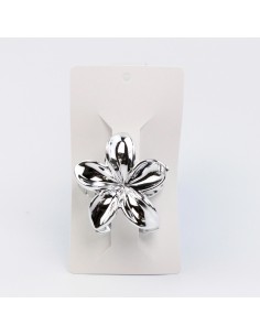 Broche Flor Hawaiana Silver Medium