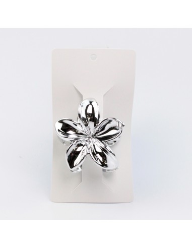 Broche Flor Hawaiana Silver Medium