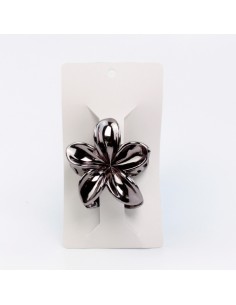 Broche Flor Hawaiana Dark Silver