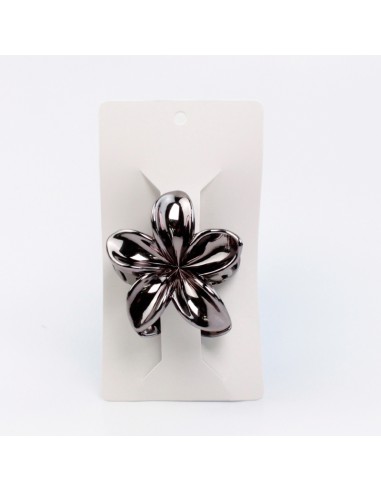 Broche Flor Hawaiana Dark Silver