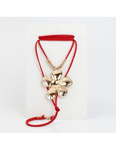 Collar de Gamuza Flor Dorada