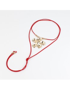 Collar de Gamuza Flor Dorada