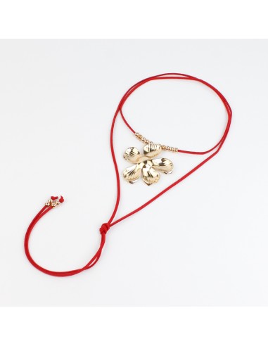 Collar de Gamuza Flor Dorada