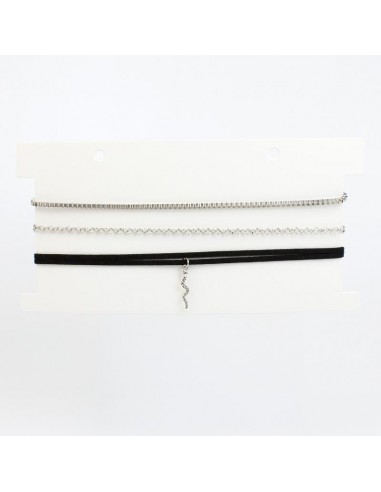 Set de Chokers Snake Silver