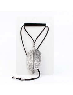 Collar de Gamuza Silver Leaf