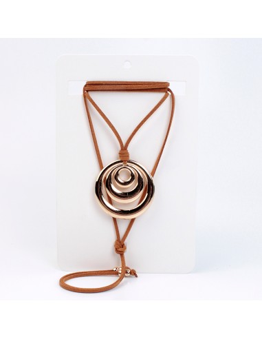 Collar de Gamuza MultiCircle Gold