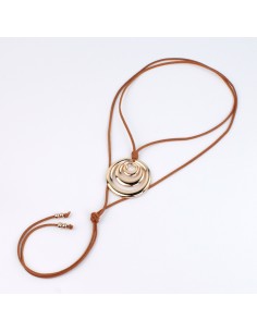 Collar de Gamuza MultiCircle Gold