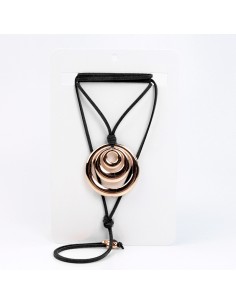 Collar de Gamuza MultiCircle Gold
