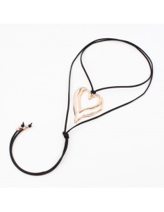 Collar de Gamuza Doble Heart