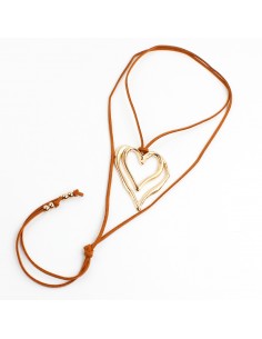 Collar de Gamuza Doble Heart