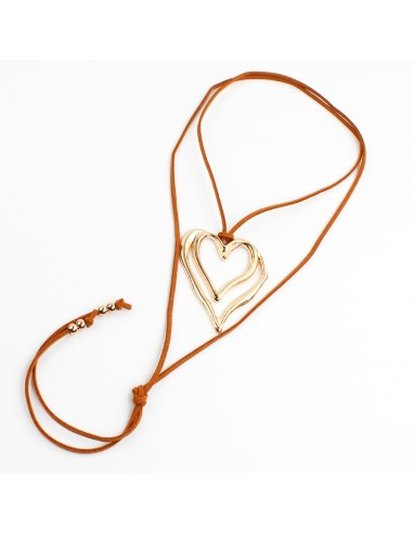 Collar de Gamuza Doble Heart
