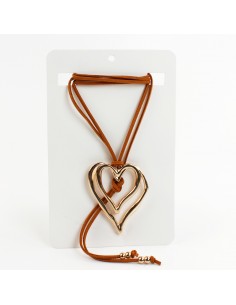 Collar de Gamuza Doble Heart