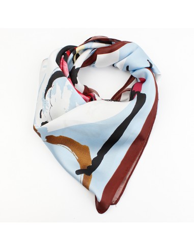 Pañuelo Watercolor Flower Brown (70x70)