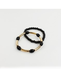 Set Pulsera Elástica Golden Forest