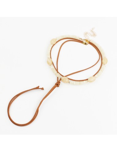 Collar Combinado Acrylic Suede