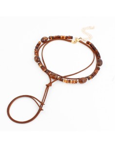 Collar Combinado Acrylic Suede