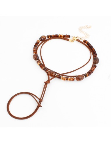 Collar Combinado Acrylic Suede