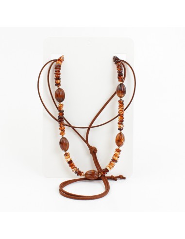 Collar Combinado Acrylic Suede