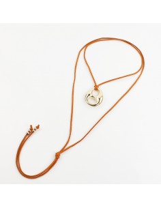 Collar de Gamuza Gold Circle