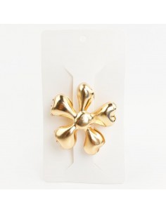 Broche Metal Organic Flower Gold