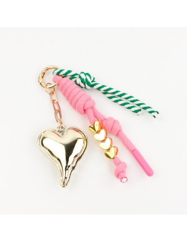 Llavero Bagcharm Golden Hearts