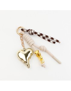 Llavero Bagcharm Golden Hearts