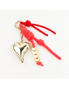 Llavero Bagcharm Golden Hearts