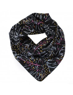 Pañuelo Monstera Black & Color 70x70