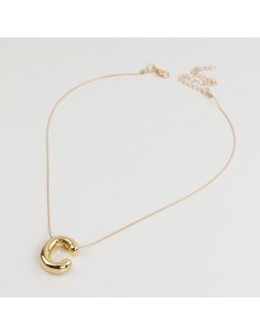 Collar de Cadena Bubble Golden Letter "C"