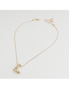 Collar de Cadena Bubble Golden Letter "L"