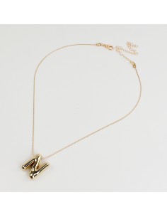 Collar de Cadena Bubble Golden Letter "N"