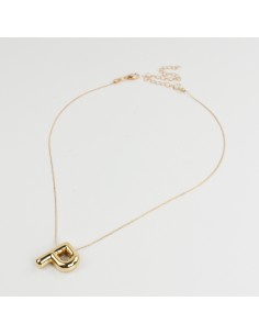 Collar de Cadena Bubble Golden Letter "P"