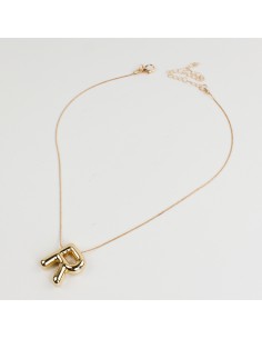 Collar de Cadena Bubble Golden Letter "R"